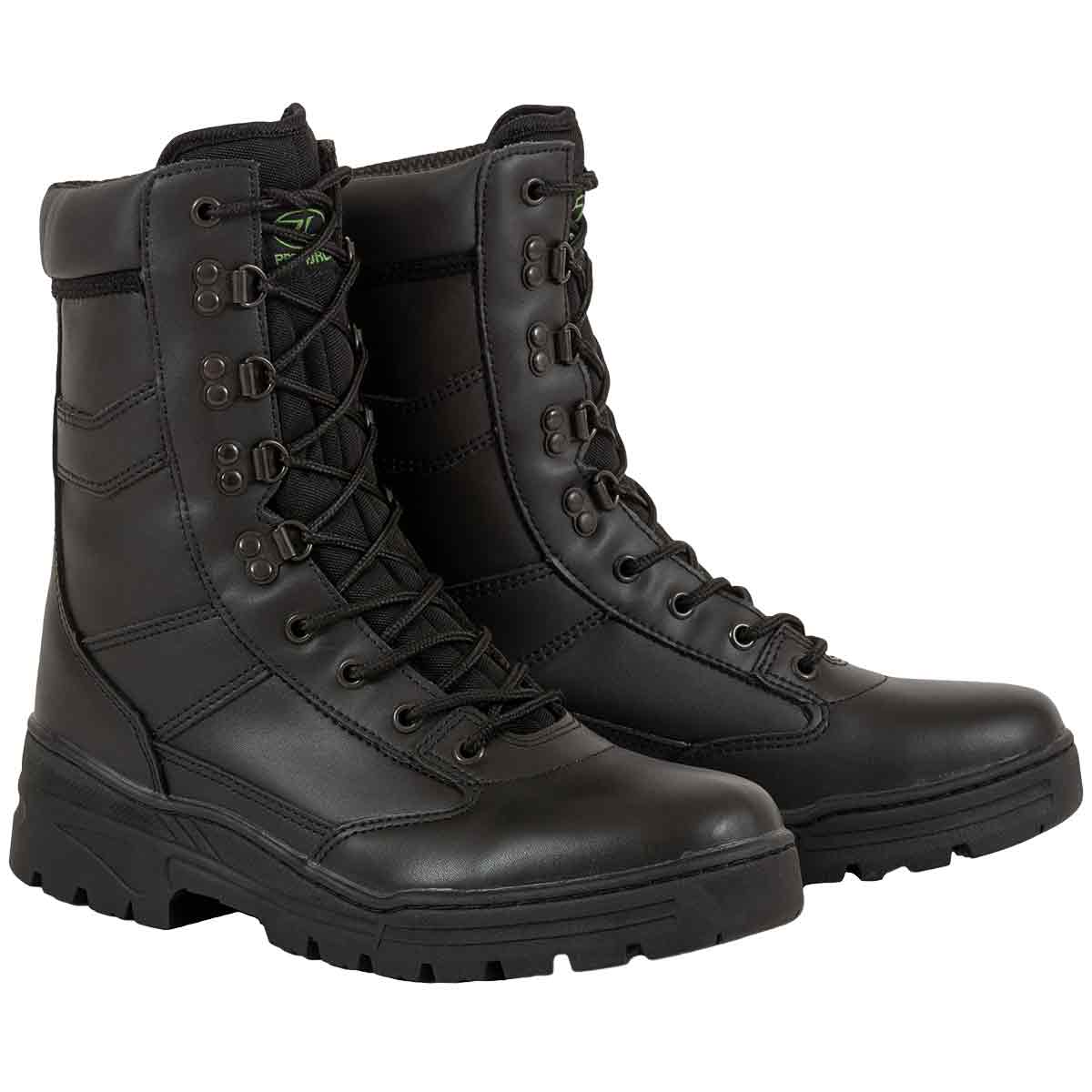 Black leather police boots hotsell